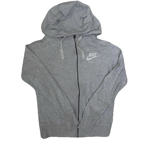 Nike Hoodie Womens Small Full Zip Sweatshirt Lightweight Organic Cotton Blend - Picture 1 of 5